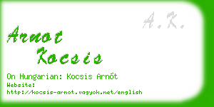 arnot kocsis business card